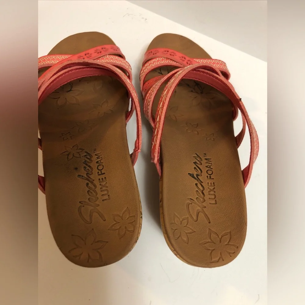 Women Shoes Skechers Beverlee Luxe Foam Wedge in Coral Size 7.5